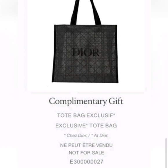 DIOR Black Lace Mesh Cannage Pattern Tote Bag, GWP, New! - Picture 2 of 5